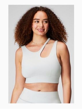 Fabletics Light Blue Asymmetrical Cutout Sports Bra